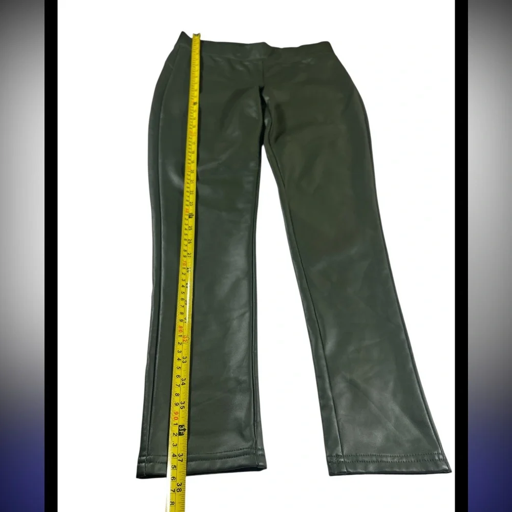 Fashion Nova‎ Olive Faux Leather Fleece Lined Straight Leg Pants Size L